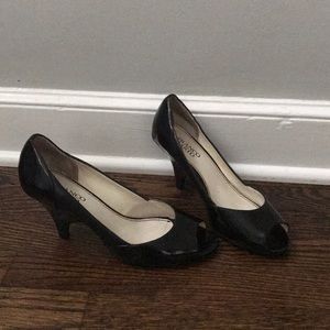 Franco sarto peep toe patent heels